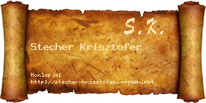 Stecher Krisztofer névjegykártya