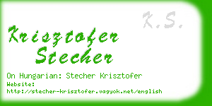 krisztofer stecher business card